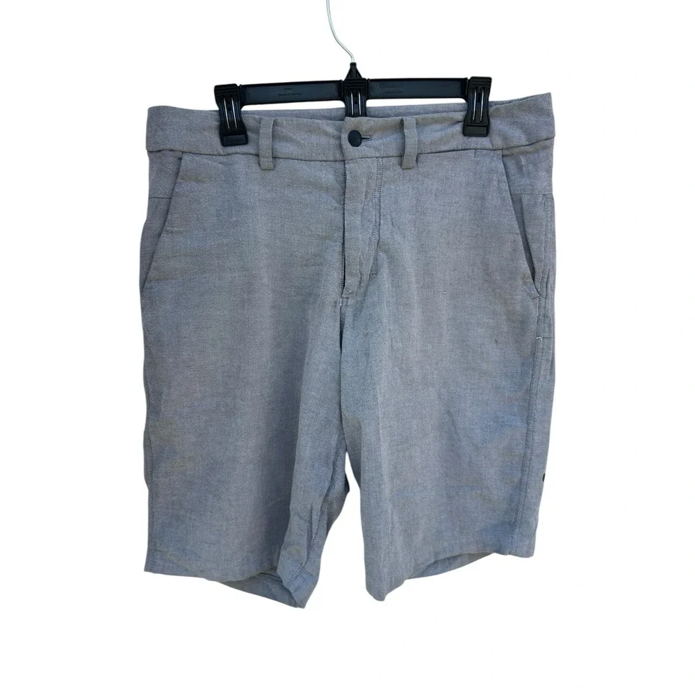 Lululemon Commission Shorts Mens 34 Gray Cotton Blend Chino 9.5 Inseam Stretch